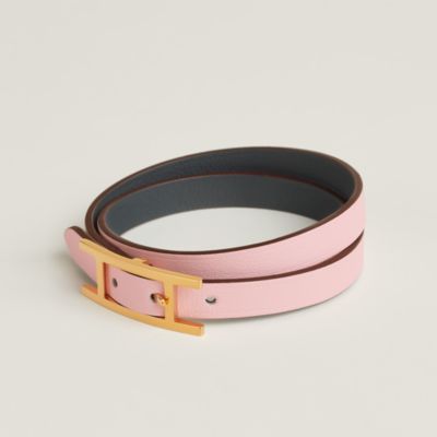 レザーブレスレット 《オランプ》 - ピンク | Hermès - エルメス