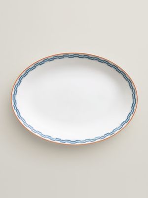 Plat ovale Hermès en Contrepoint, petit modèle