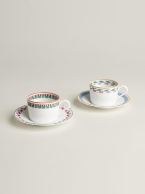 Hermès en Contrepoint set of 2 tea cups and saucers