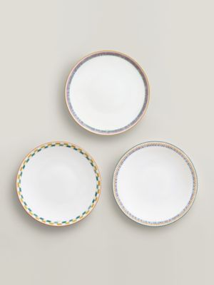Hermès en Contrepoint set of 3 dinner plates