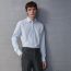 "Faux unis" fitted shirt, bleu pâle