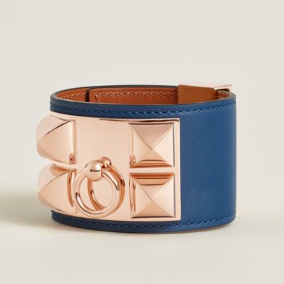 エルメス　正規品　シルクブレスレット　ブルー系 レザーブレスレット 《ビーアピ》 ドゥブルトゥール ソー