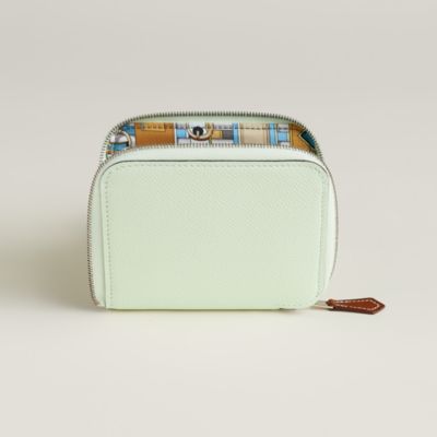 Silk'In Compact wallet - Green | Hermès Hong Kong SAR