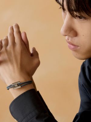 レザーブレスレット 《トゥルニ》 トレッセ, イメージ: 着用例, worn, ビュー2の2