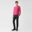 Inverted cashmere V-neck sweater, rose indien