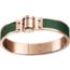 Leather hinged bracelet, vert anglais
