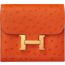 Constance compact wallet, tangerine