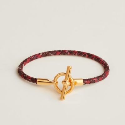 1E127/エルメス/バングル/ケリー/カデナ/クロコ/ゴールド/赤/レッド  