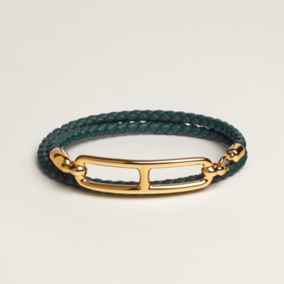 Hermes, Jewelry, Herms Kelly Double Tour Bracelet In Green Xs