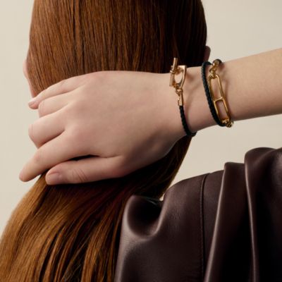 HERMES ブラックレザー バングル　ネックレス HERMES エルメス ブレスレット エトリヴィエール・バボール