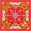 Grande Tenue wash scarf 90, rouge/beige/gold, no stock