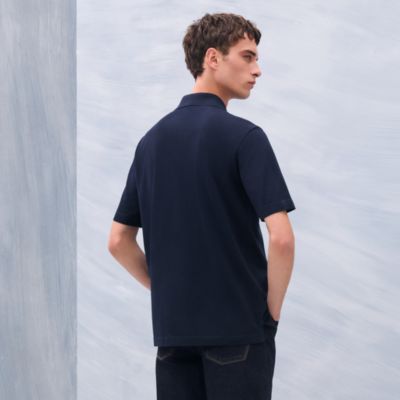 H embroidered buttoned polo shirt | Hermès USA