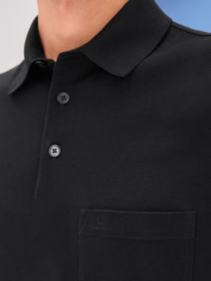 Camisa polo de botão com bordado "H", Exibir: Sendo usado, worn, visualizar 3 de 3