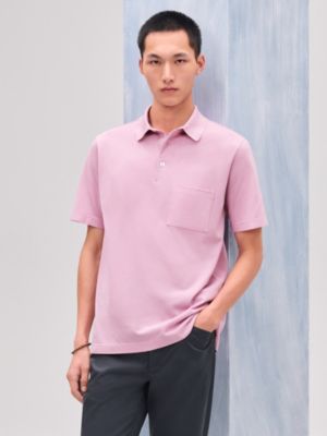 "H" embroidered buttoned polo shirt