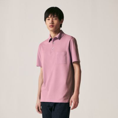 H embroidered buttoned polo shirt