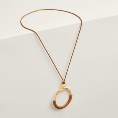 HERMES エルメス ネックレス ベージュxゴールド - 4500325E0023 HERMES エルメス ネックレス レディース ブランド カージュド