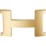 Tube H belt buckle & Reversible leather strap 38&nbsp;mm, Constance, Metallic finish Yellow gold