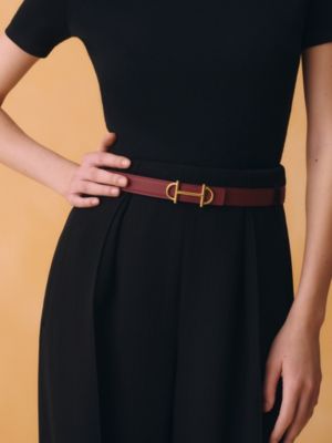 Gamma belt buckle & Reversible leather strap 24&nbsp;mm, View: Worn, worn, view 3 of 3