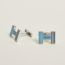 Quizz Rainbow cufflinks, camaïeu de bleus, no stock