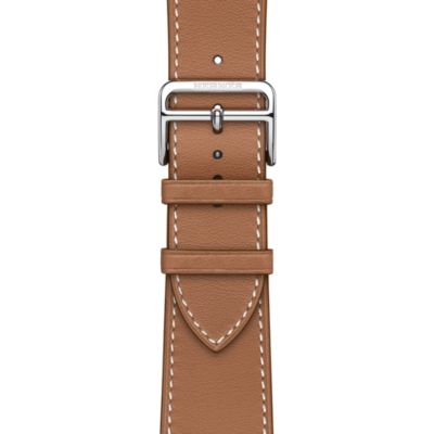 apple watch hermès stainless steel case with ébène barenia leather single tour deployment buckle