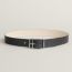 Half Cod Riviera 38 reversible leather belt, graphite/craie