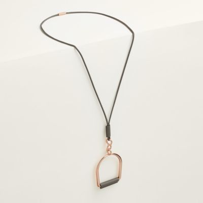 Small Model♪【 HERMES 】Heritage Equestre Pendant HERMES Barenia Heritage Equestre Pendant Necklace Gold