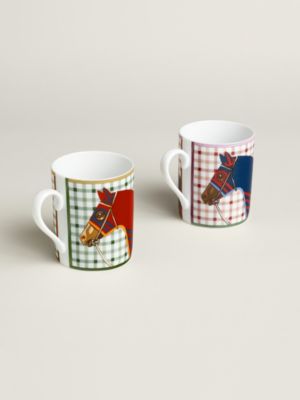 Chevaux a la Couverture set of 2 mugs (n°1 and 2), View: Back, back, view 2 of 2