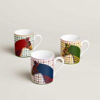 Chevaux a la Couverture set of 3 mugs