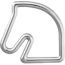 Constance belt buckle & Team band 38&nbsp;mm, Tete de Cheval, Metallic finish Silver