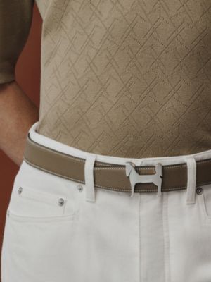 Panache belt buckle & Reversible leather strap 32&nbsp;mm, View: Worn, worn, view 3 of 3