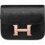 Constance Slim wallet, noir