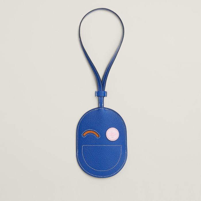 Hermes Etoupe Mini Micro Kelly Twilly Bag Charm Keychain Key fob