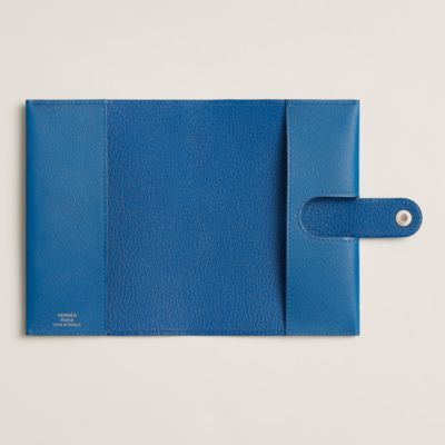 Leather card wallet Hermès Blue in Leather - 34331238