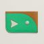 Porte-cartes Poisson, caramel/vert comics/vert fizz