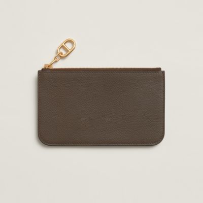 希少【HERMES】Zipengo Chaine d'Ancre Compact card holder Hermès Gold Evercolor Chaîne d'Ancre Zipengo Compact Card