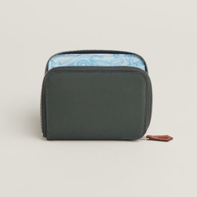 折りたたみ財布 HERMES Silk in compact Nata/Vert HERMES エルメス 二つ折り財布 アザップ シルクイン コンパクト