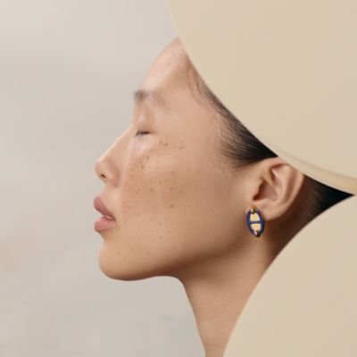 HERMES レザー フープピアス レッド HERMES レザー フープピアス レッド HERMES レザー フープピアス