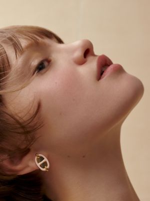 Boucles d'oreilles Mini Maillon, Vue: Vue portée, worn, vue 2 sur 2