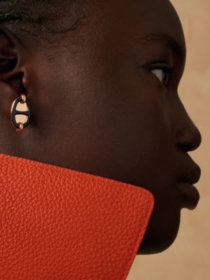 Boucles d'oreilles Mini Maillon, Vue: Vue portée, worn, vue 2 sur 3
