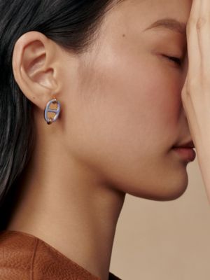 Boucles d'oreilles Mini Maillon, Vue: Vue portée, worn, vue 3 sur 3