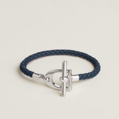 【正規品・付属品完備】HERMES カフリンクス リコル2 シルバー×ネイビー 正規品・付属品完備】HERMES カフリンクス リコル2 シルバー×ネイビー