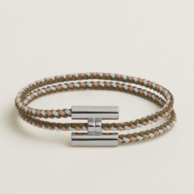 Tournis Tresse Trio Silk bracelet - Brown | Hermès USA