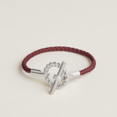 レザーブレスレット 《ケリー》 ドゥブルトゥール - レッド | Hermès
