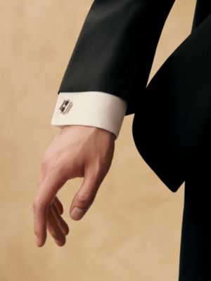 Tournis Tresse cufflinks, View: Worn, worn, view 2 of 2