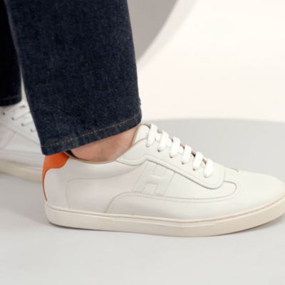 Hermès Quick Sneakers Metallic Silver Leather