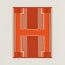 Ithaque blanket, terracotta/tangerine