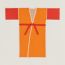 Hestia yukata bathrobe, safran/terracotta, no stock