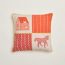 Coussin Avalon Les Cabanes, orange feu/rouge