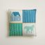 Coussin Avalon Les Cabanes, bleu/menthe