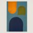 Cordelie Arcon carpet, indigo/orange/kaki